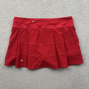 Lululemon Pace Rival Skirt Skort Dark Red Athletic Tennis Women's 10 Tall